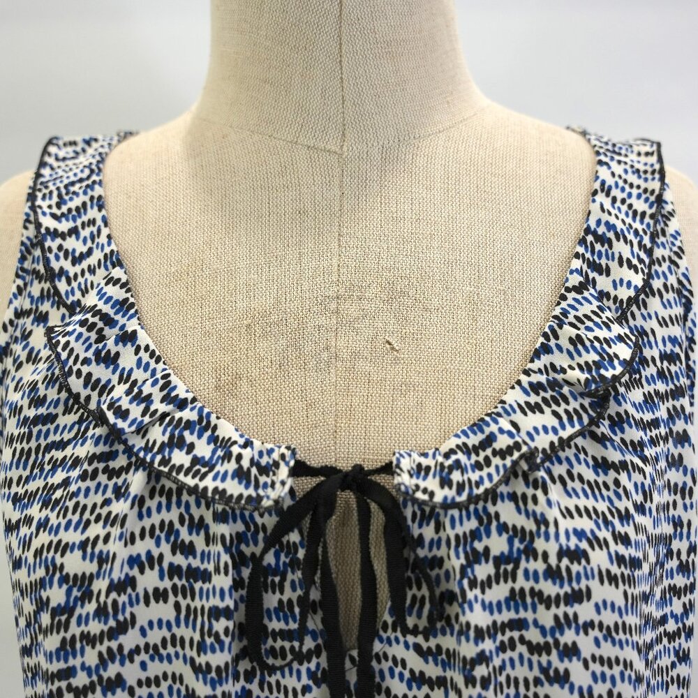 Ann Taylor Loft Women's Camisole Tie Front Blue White Black Size Medium Petite - Picture 7 of 13